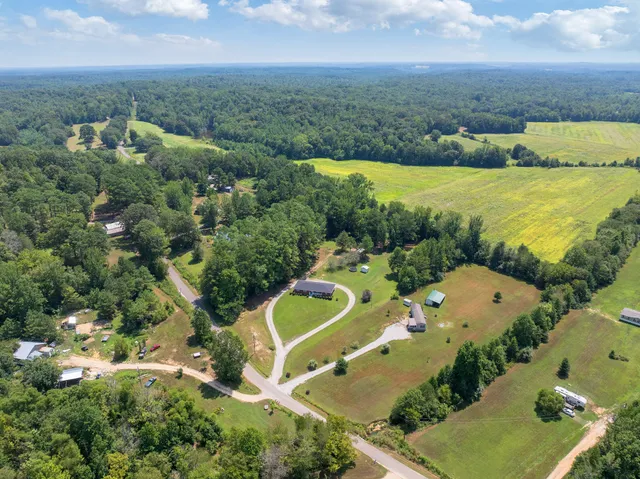an aerial view of multiple house