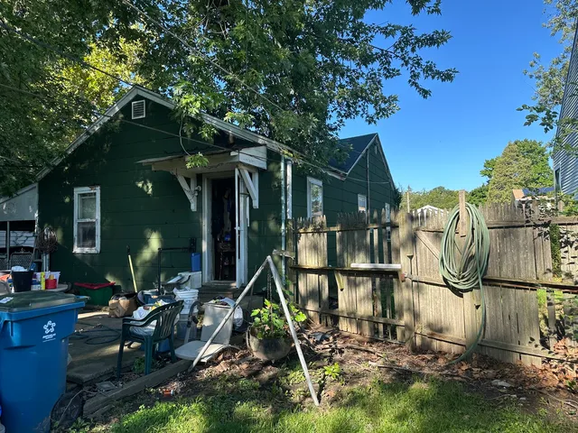 a back yard of the house