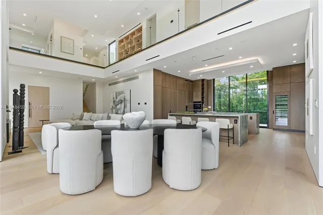 a view of a dining room with furniture garden and patio
