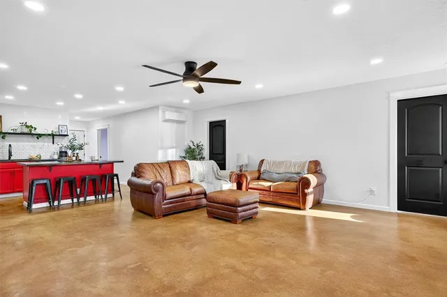 a living room with furniture