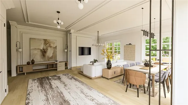 a living room with furniture