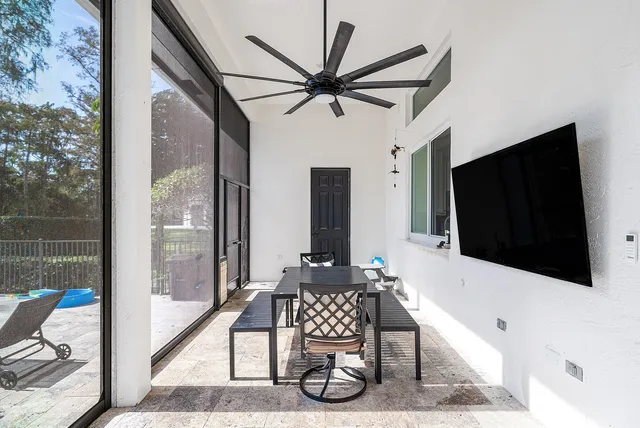 a view of a yard with an outdoor space