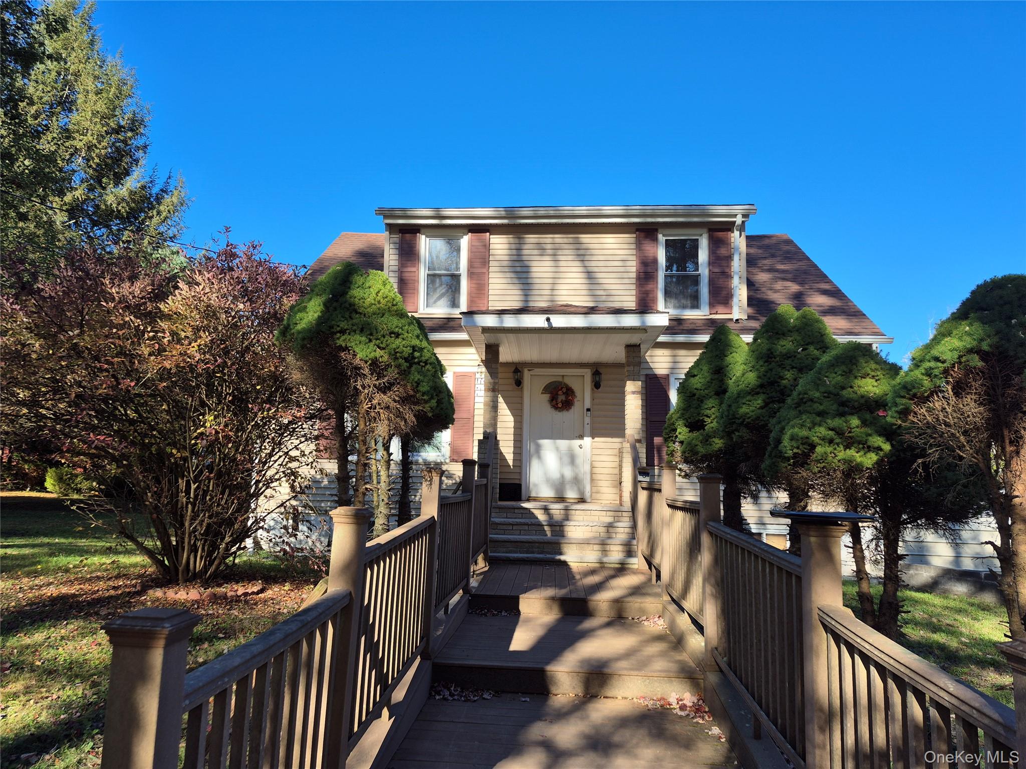 a view of a house with a porch