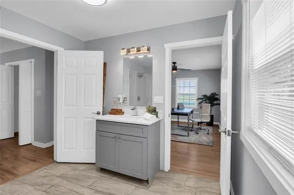 a view of kitchen with breakfast area