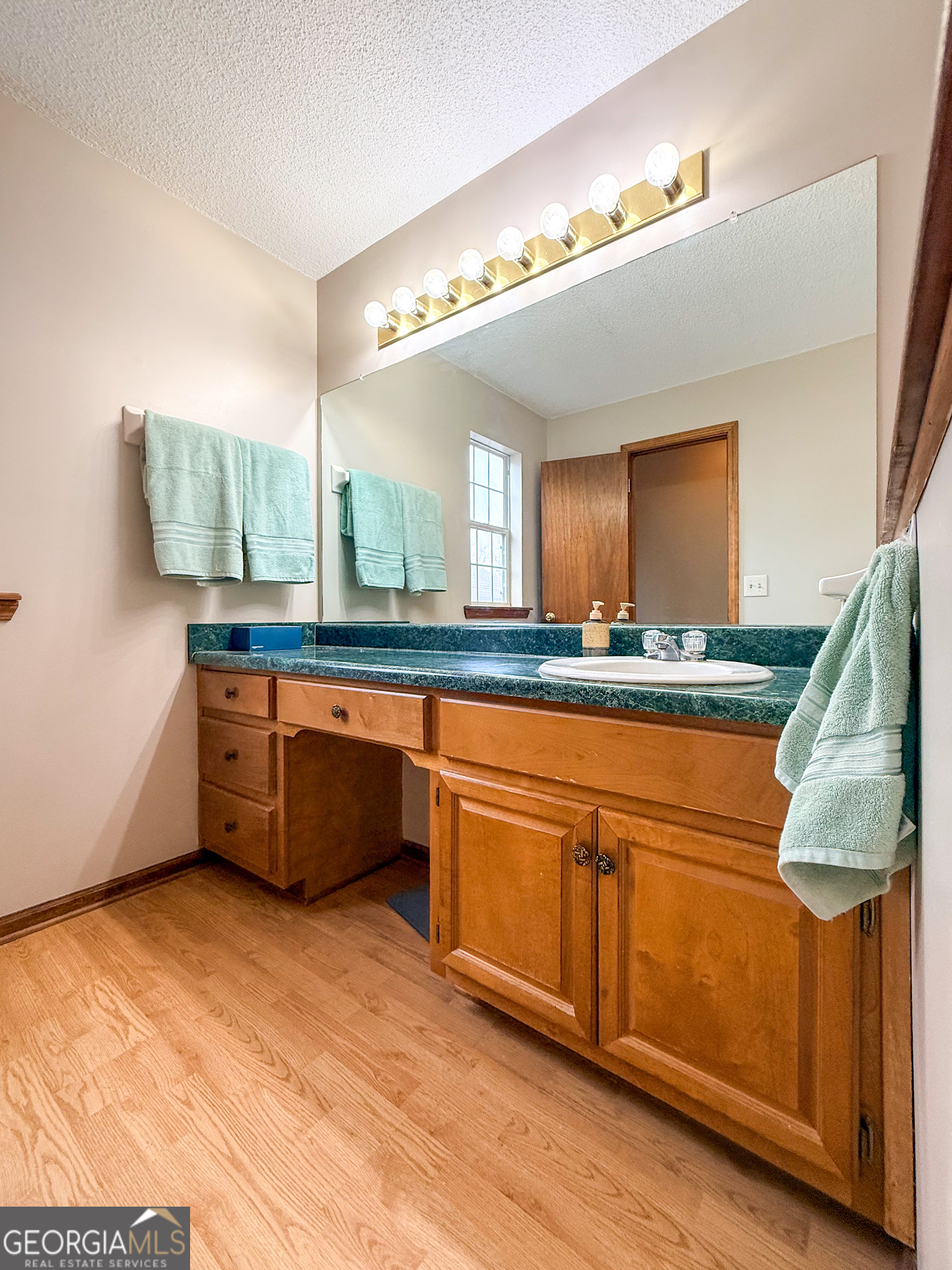 354 Prairie Flower Drive Cleveland, GA 30528 - Photo 21 of 49 a spacious bathroom with a granite countertop sink and a mirror