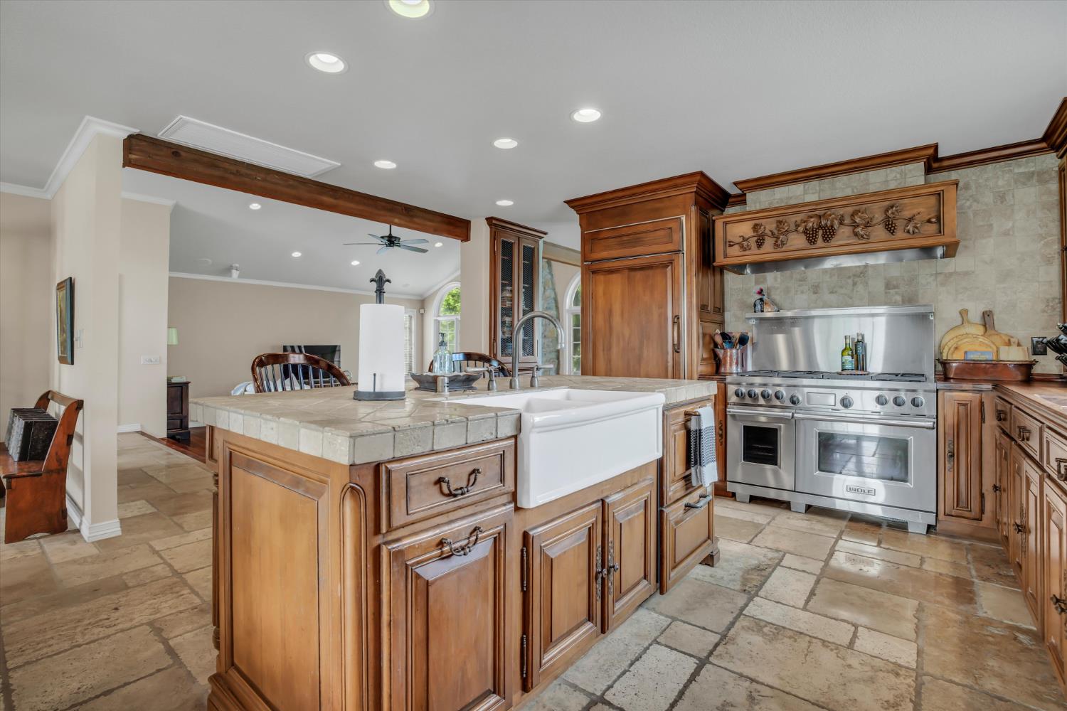 17230 Franscella Lane Ripon, CA 95366 - Photo 17 of 50 a kitchen with stainless steel appliances granite countertop a stove and a sink