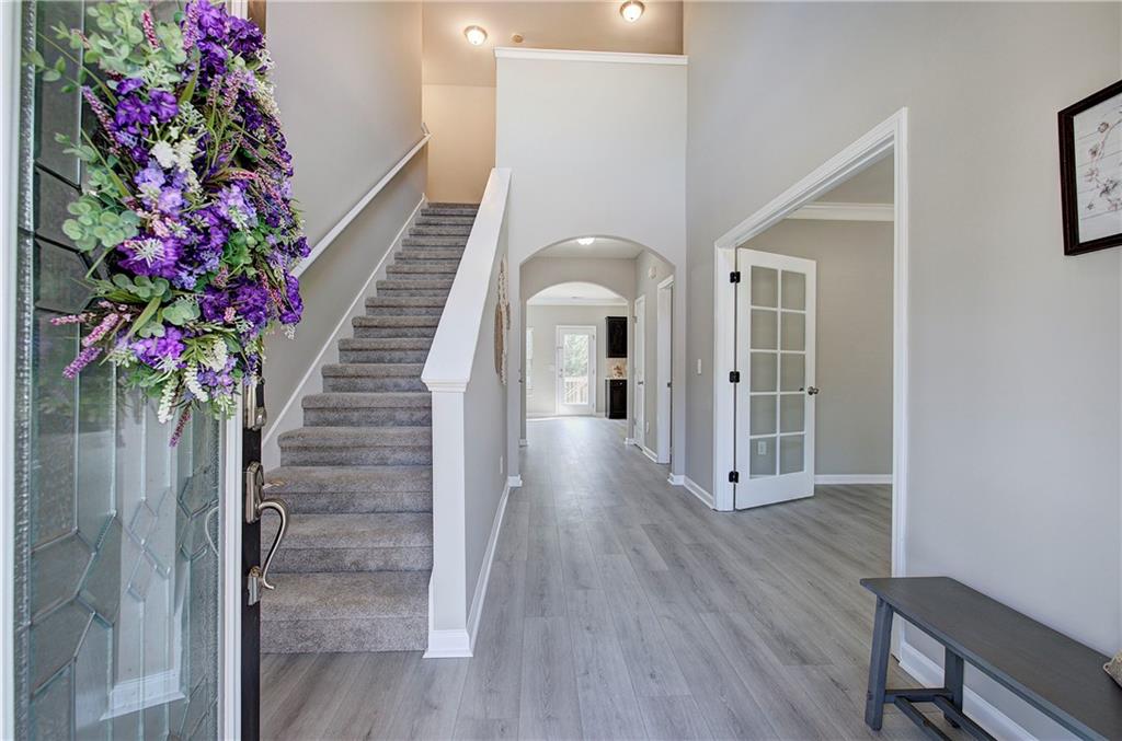 4 Timberland Trace Court Dallas, GA 30157 - Photo 3 of 53 a view of entryway with stairs and wooden floor