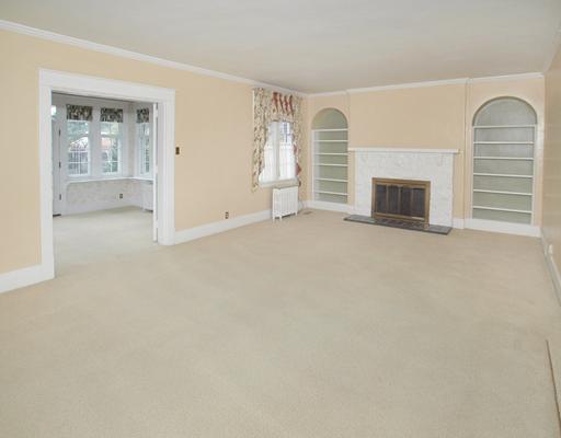 110 Manor Road Delmont, PA 15626 - Photo 3 of 15 Living Room. Beautiful living room with fireplace and built in book shelves.