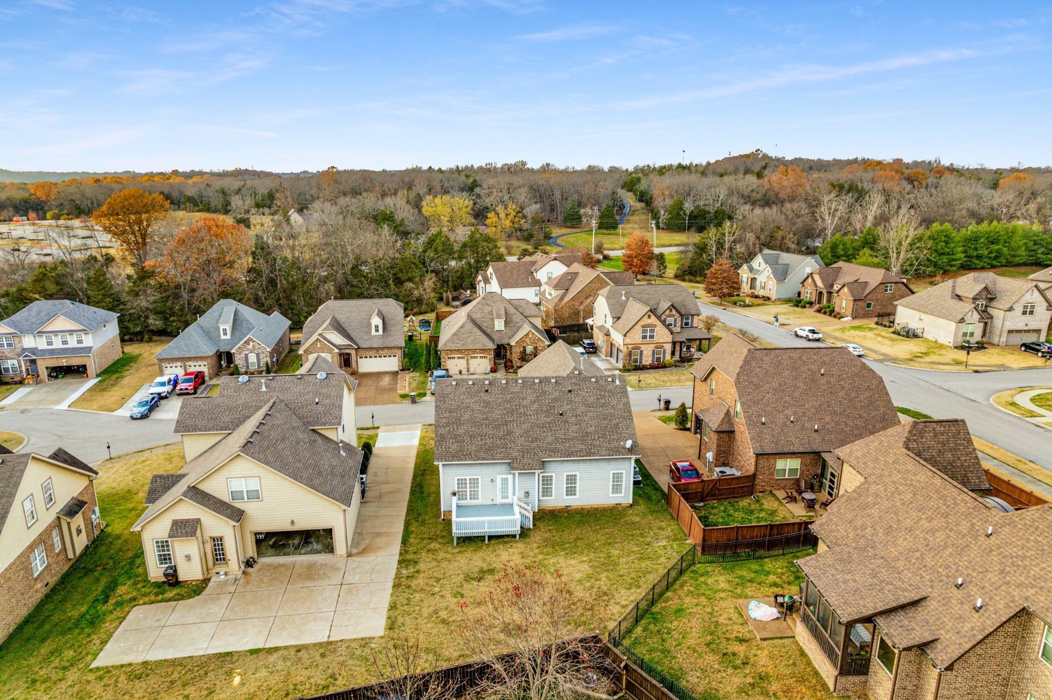 331 Midtown Trail Mount Juliet, TN 37122 - Photo 28 of 30 an aerial view of a houses with a swimming pool