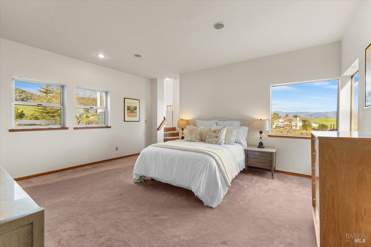 910-920 Lytton Springs Road Healdsburg, CA 95448 - Photo 16 of 59 a spacious bedroom with a bed and a window