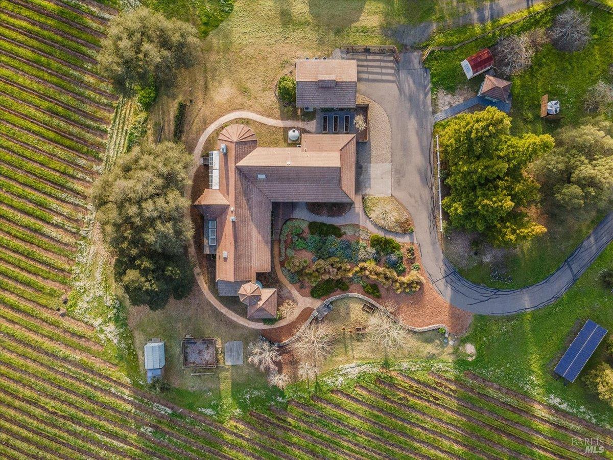 910-920 Lytton Springs Road Healdsburg, CA 95448 - Photo 40 of 59 an aerial view of a house with swimming pool and furniture