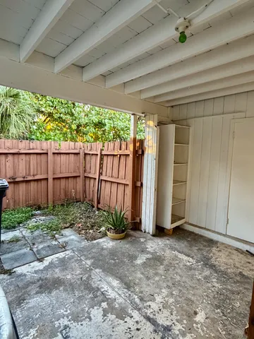 a view of backyard with green space