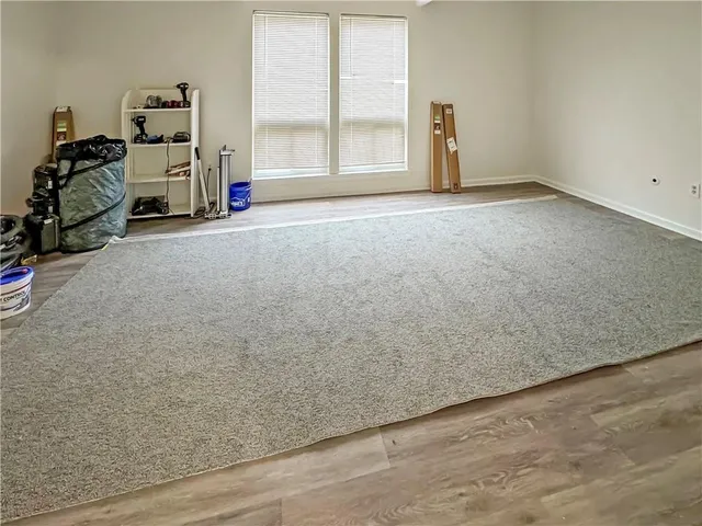 an empty room with closet