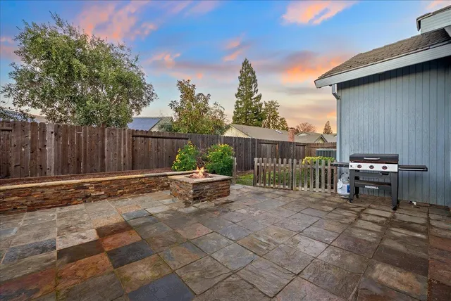 a view of a outdoor space with a patio