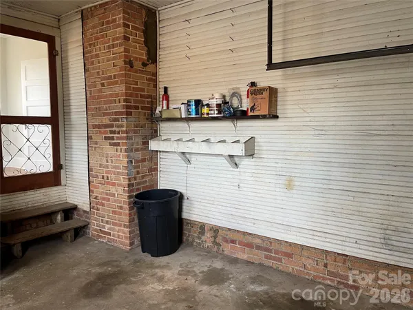 a view of a room with a window