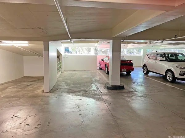 a view of parking garage