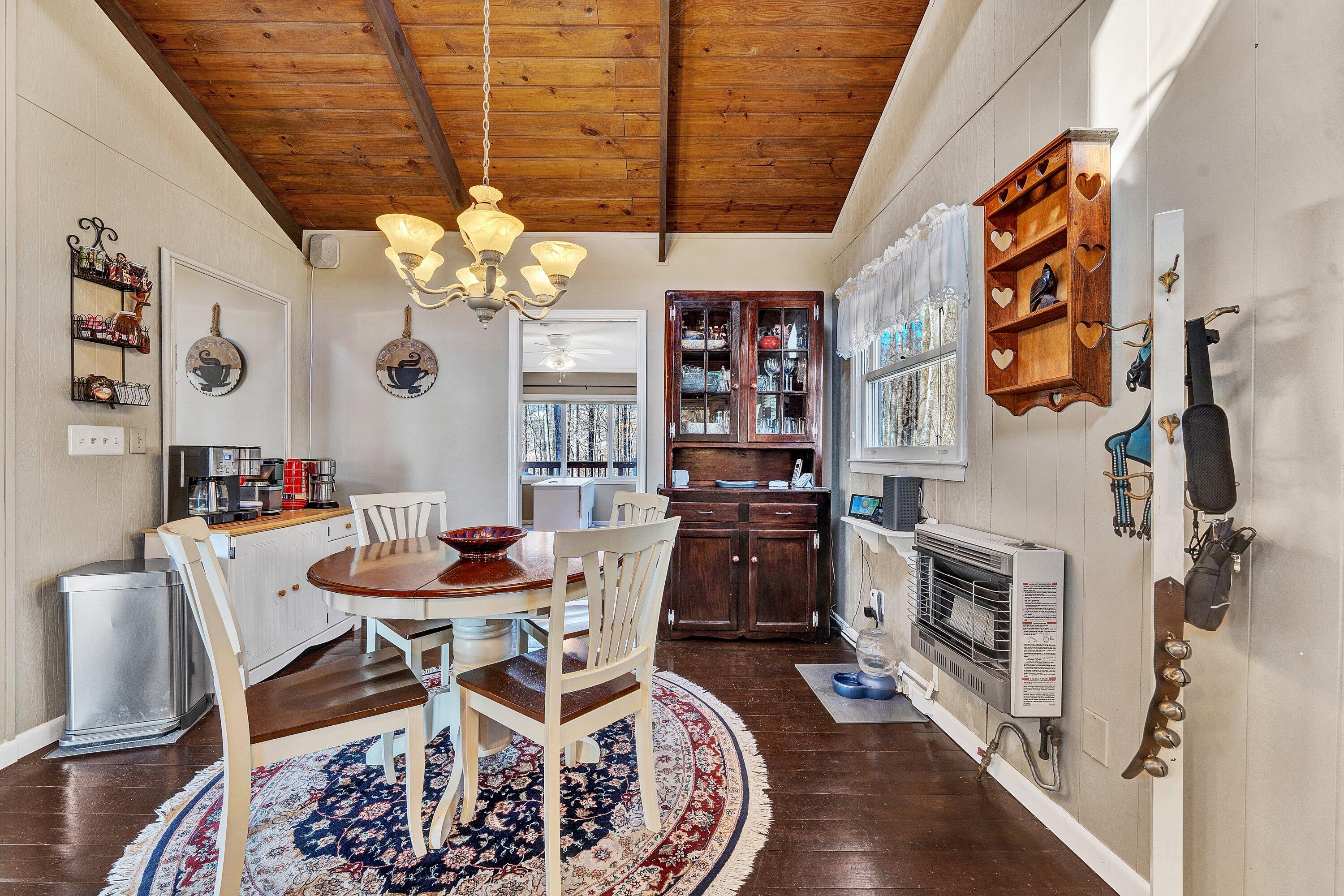 1575 Walnut Knob Road Floyd, VA 24091 - Photo 16 of 62 a dining room with furniture and wooden floor