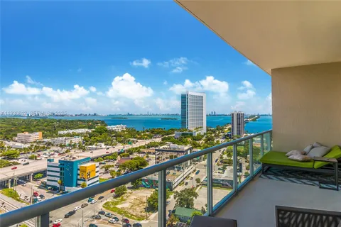 a view of a city from a balcony