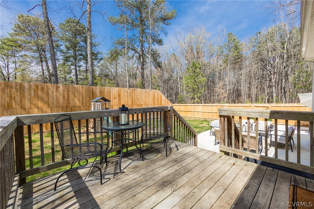 2406 Emanuel Church Road Powhatan, VA 23139 - Photo 41 of 50 a view of balcony with wooden floor and outdoor space