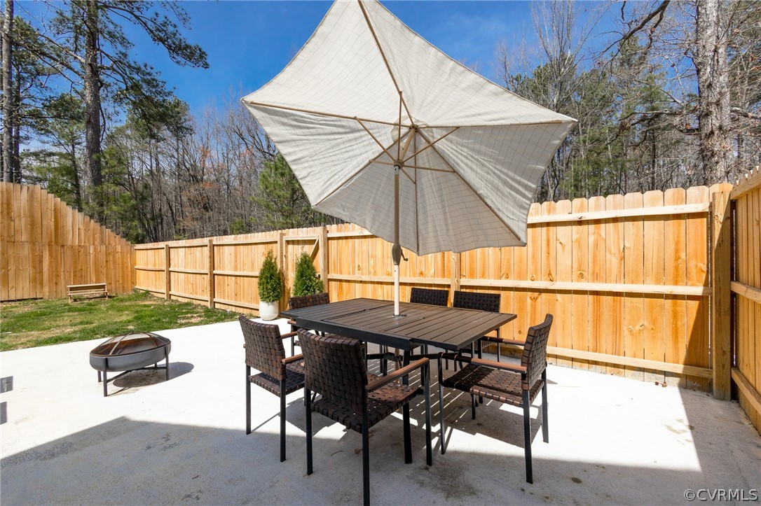 2406 Emanuel Church Road Powhatan, VA 23139 - Photo 44 of 50 a view of backyard with outdoor seating and wooden fence