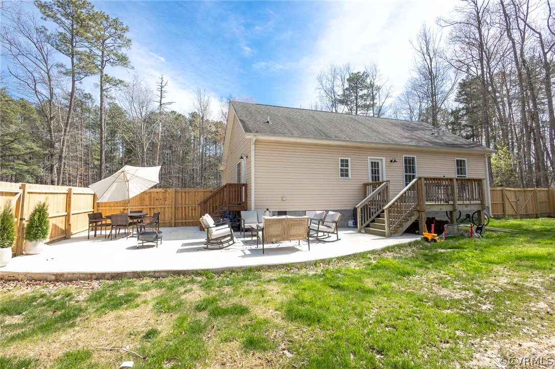 2406 Emanuel Church Road Powhatan, VA 23139 - Photo 46 of 50 a view of a house with backyard porch and sitting area