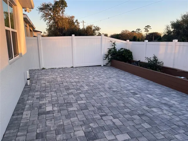 a view of terrace with yard