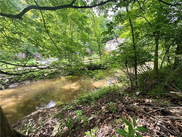 a view of lake with green space