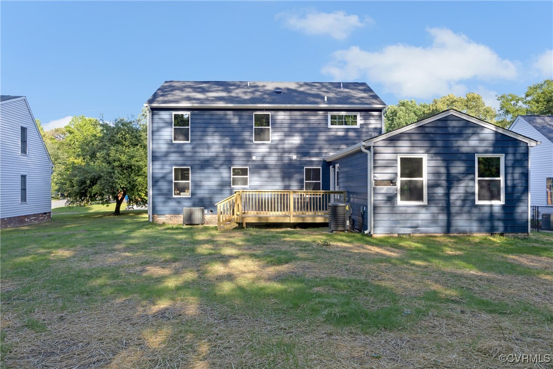 11202 Heathstead Road Chester, VA 23831 - Photo 39 of 50 Rear view of house with a wooden deck, central air