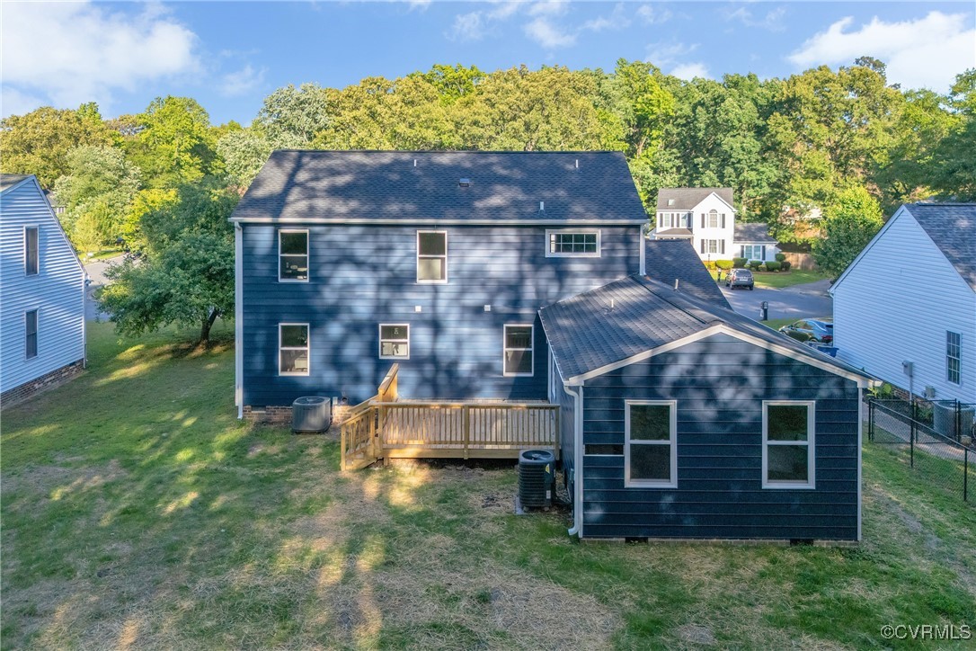 11202 Heathstead Road Chester, VA 23831 - Photo 46 of 50 Back of house with a wooden deck and central air c