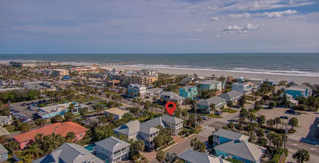 an aerial view of a city