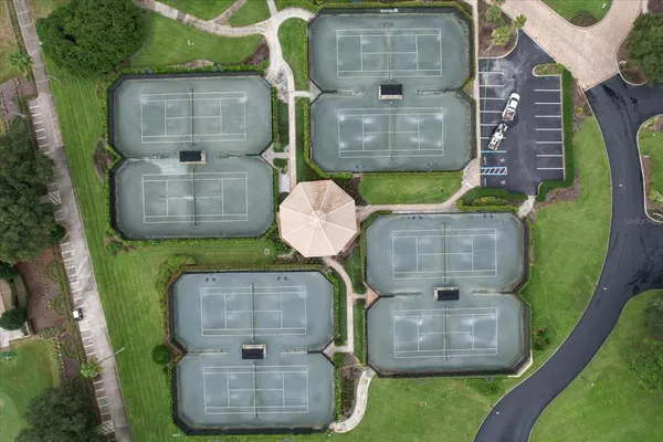 a view of swimming pool with a yard