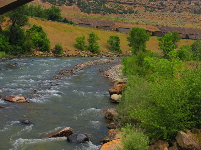 a view of a lake with beach