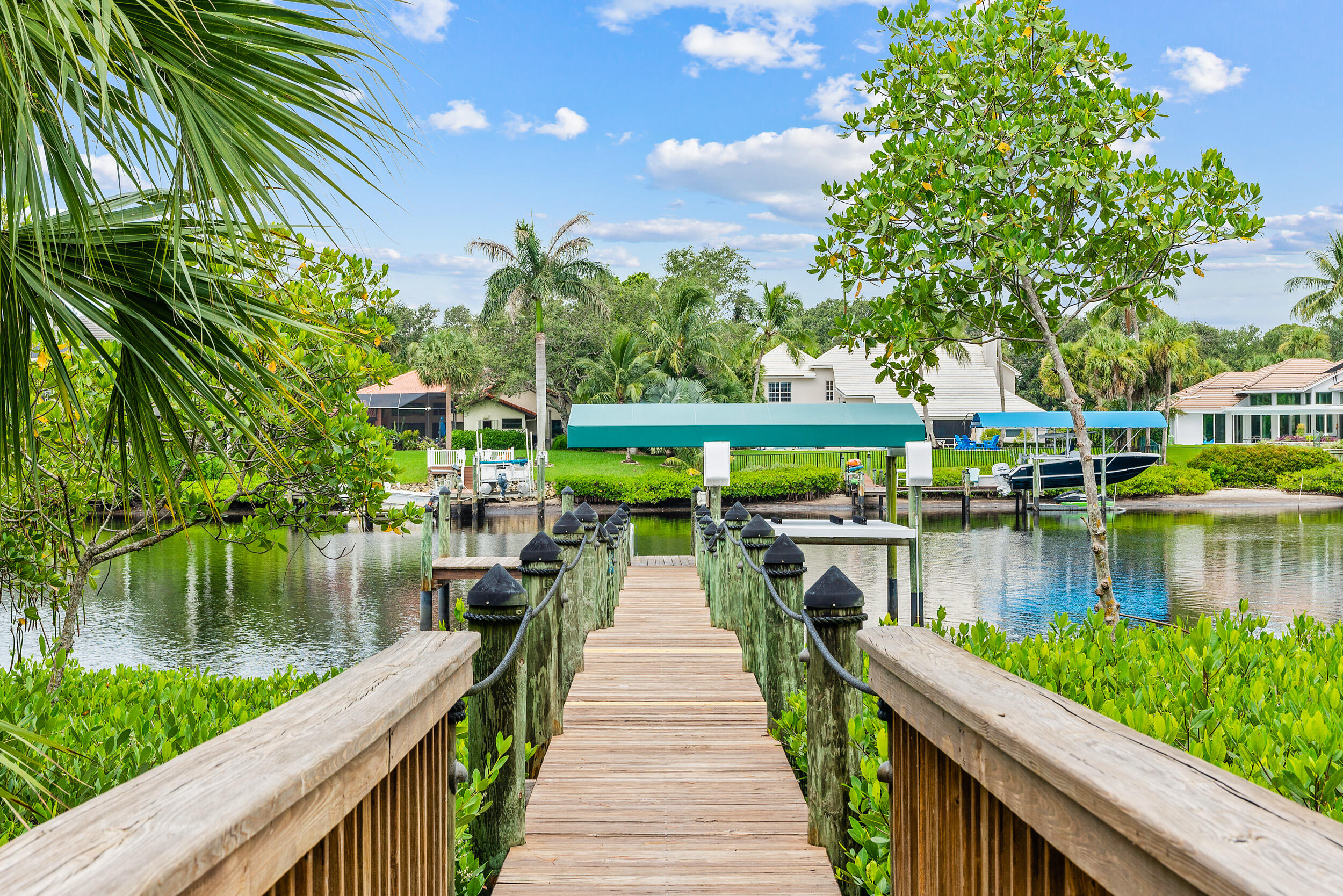 18169 Southeast Ridgeview Drive Tequesta, FL 33469 - Photo 41 of 51 a lake view with a wooden bridge