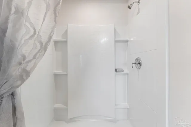 a bathroom with a shower