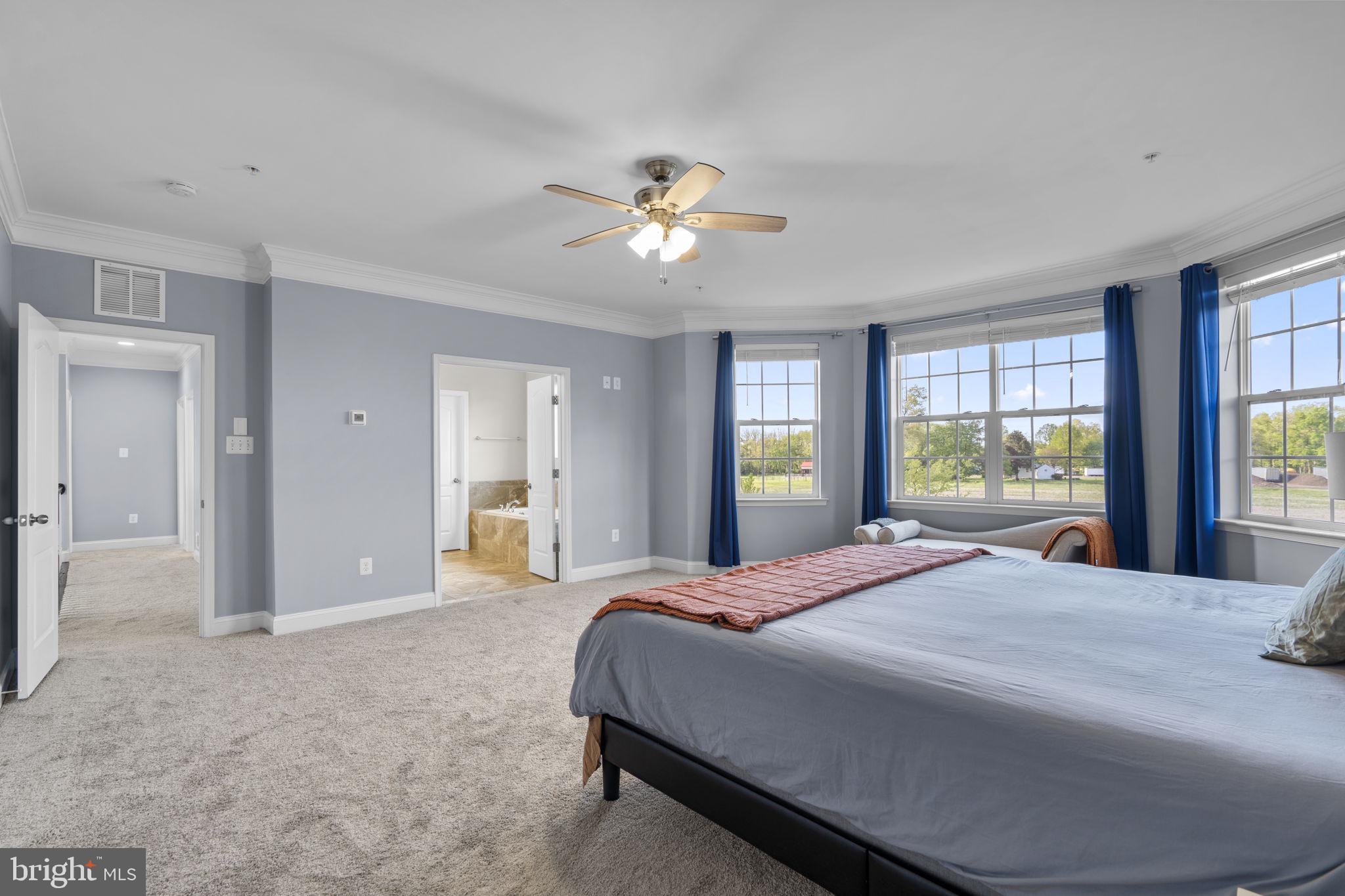 19723 Zion Road Brookeville, MD 20833 - Photo 35 of 67 a bedroom with a bed and a chandelier