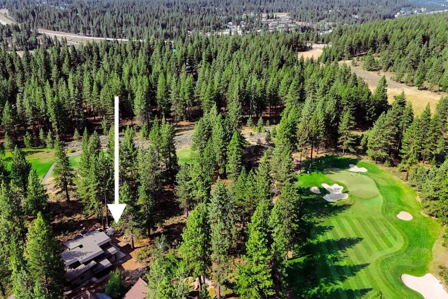 12666 Caleb Drive Truckee, CA 96161 - Photo 2 of 3 a backyard of a building with lots of trees and flowers
