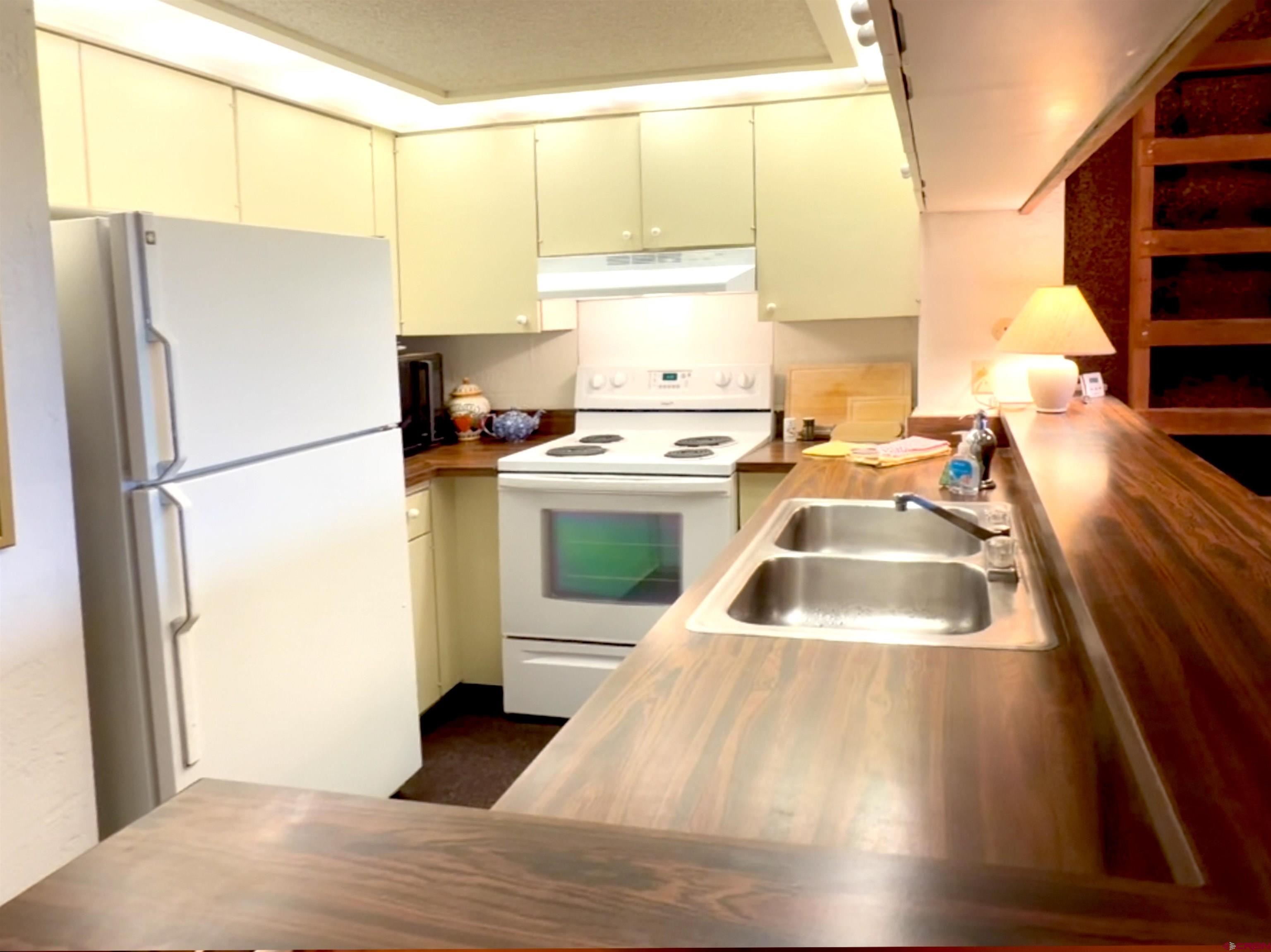 51 Whetstone Road, Unit 2306 Crested Butte, CO 81225 - Photo 19 of 44 a kitchen with a refrigerator stove and a sink
