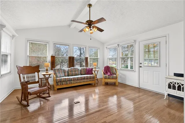 a backyard of a house with lots of green space