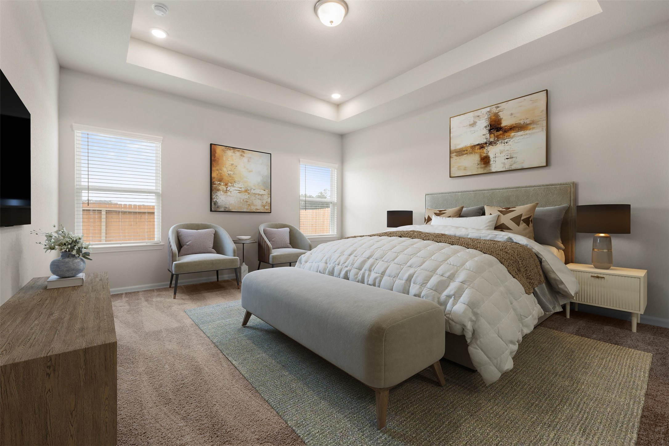 10249 Badger Run Lane Magnolia, TX 77354 - Photo 17 of 36 a spacious bedroom with a bed and glass windows