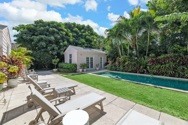 a view of a yard with plants