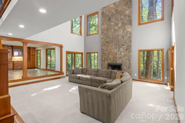 a bathroom with a granite countertop shower