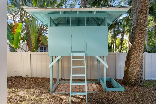 a house view with a garden space