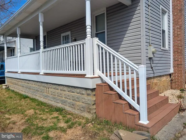 a view of wooden balcony