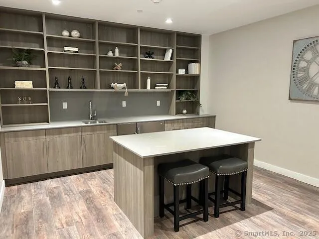 a room that has a table and a chair in it