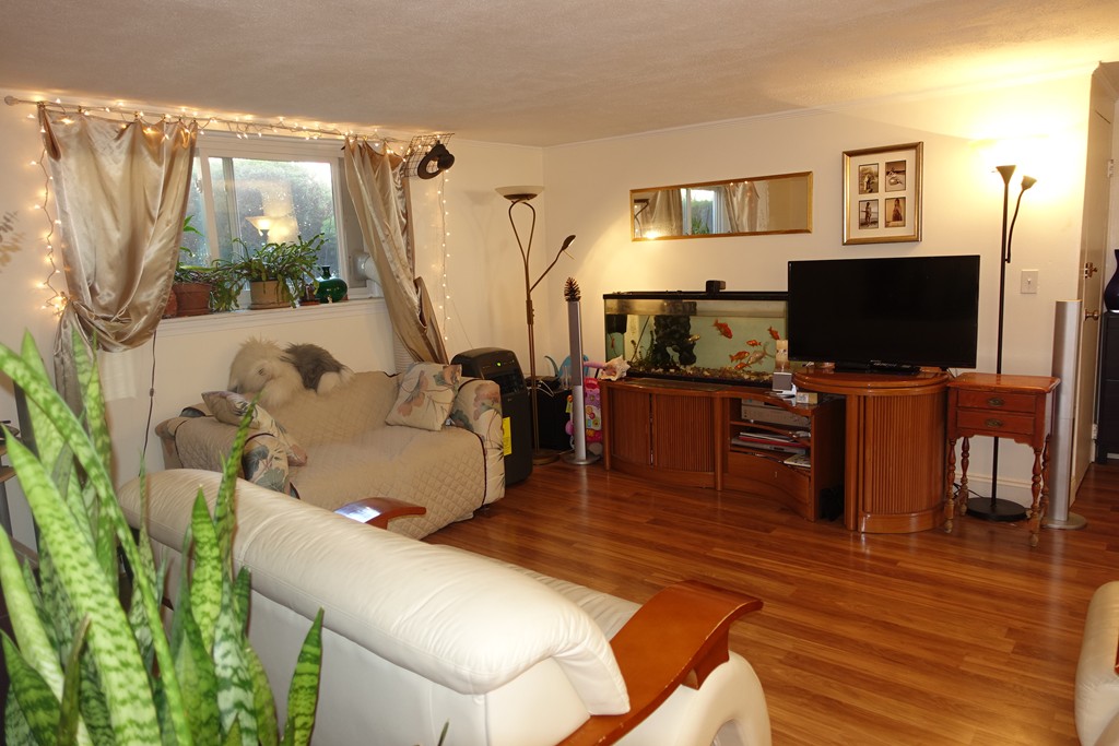 58 Bryon Road, Unit 2 Boston, MA 02467 - Photo 1 of 6 a living room with furniture and a flat screen tv