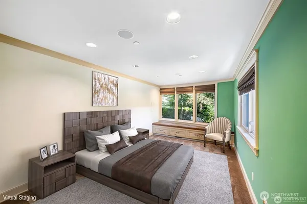 a bed room with a bed and a couch