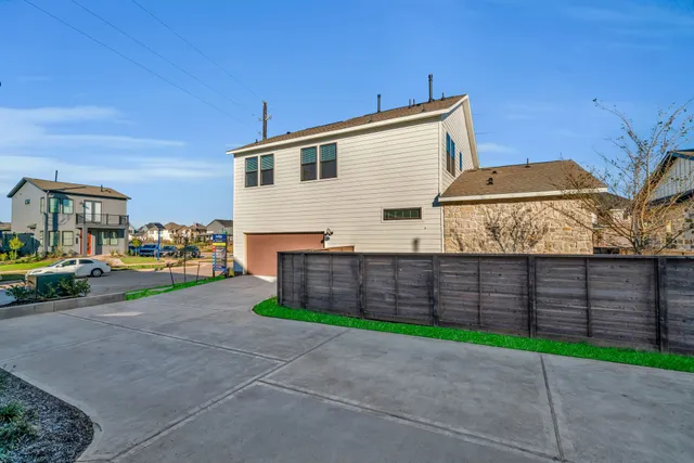 a view of outdoor space yard and garage
