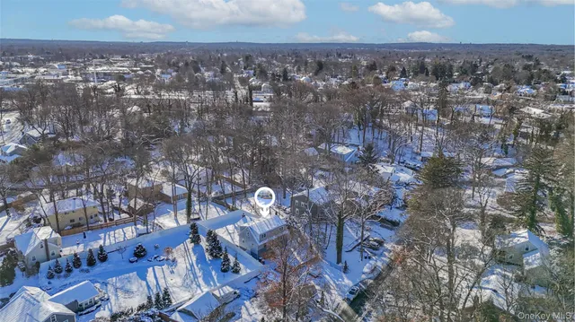 a view of city and green space