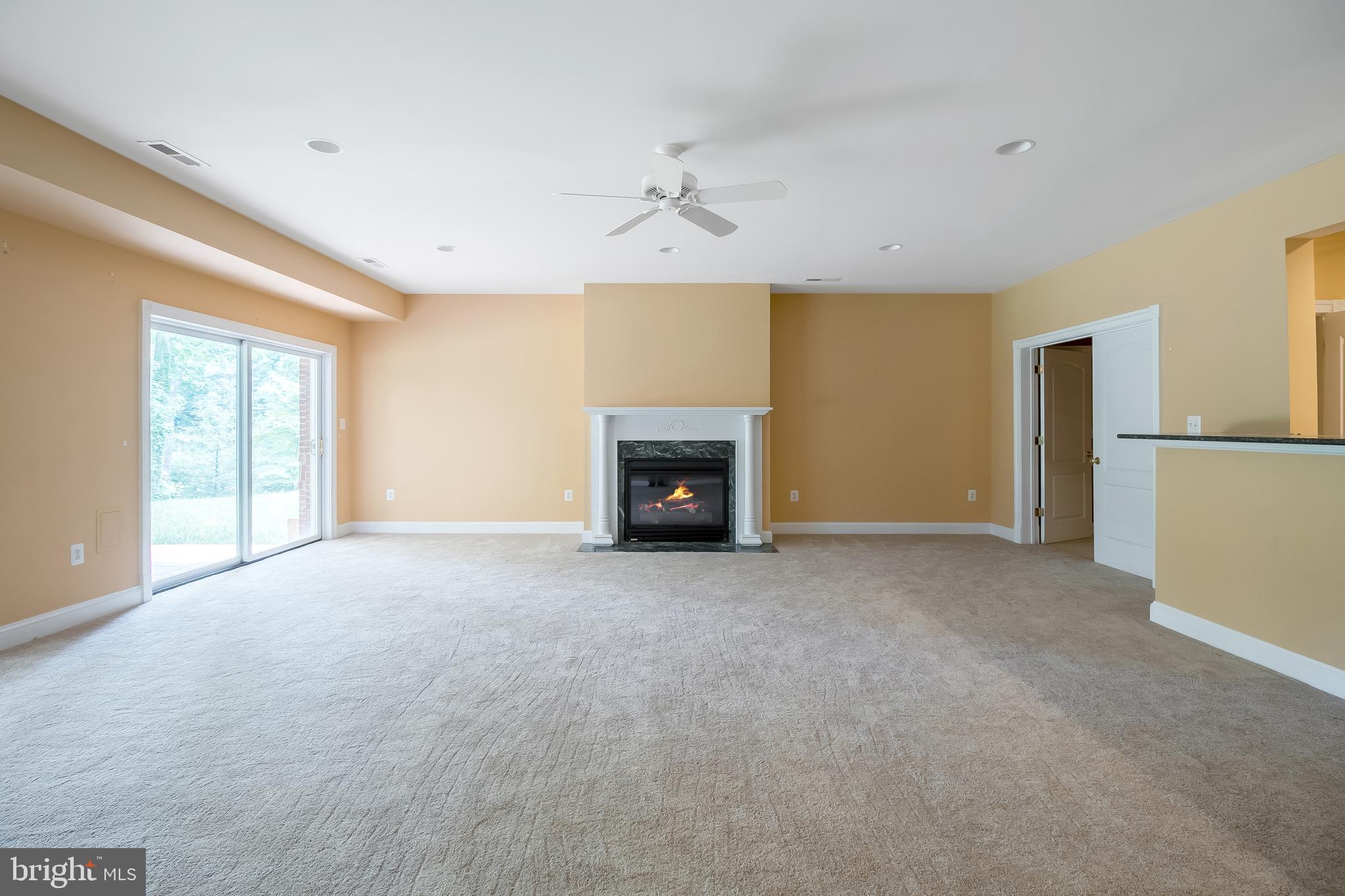 9101 Burdette Road Bethesda, MD 20817 - Photo 54 of 113 rec room showing walkout doors and fireplace