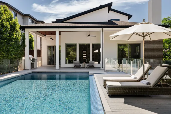 a view of outdoor space yard deck patio and outdoor kitchen